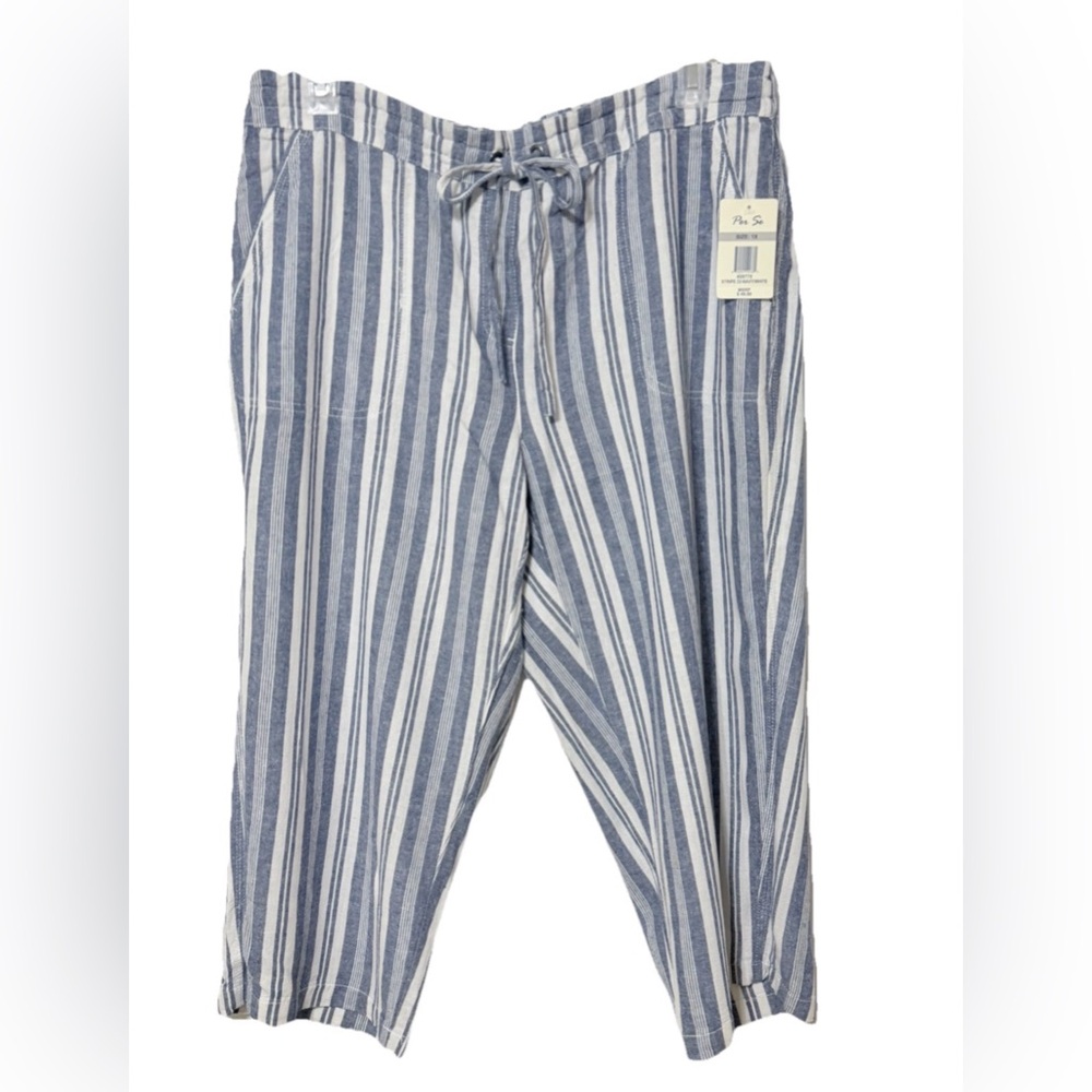 Per Se Linen Blend Capris NWT